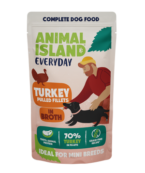 Karma mokra dla psa – Szarpane fileciki z indyka w rosole - 150 g