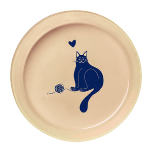 Talerzyk dla Kota ze szkła - beżowy