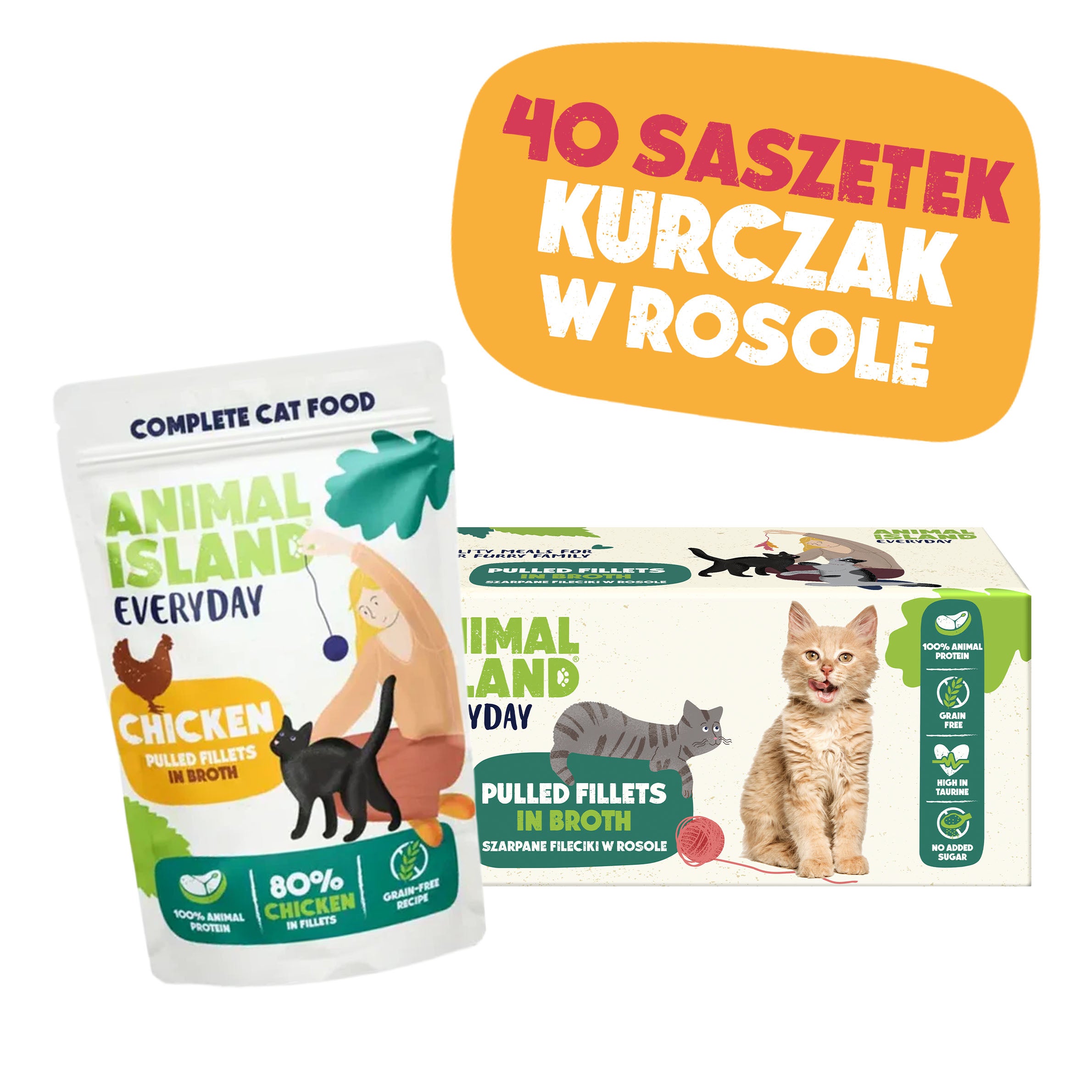 MONOPAK Mokra Karma dla kota KURCZAK - fileciki w rosole 40x85G