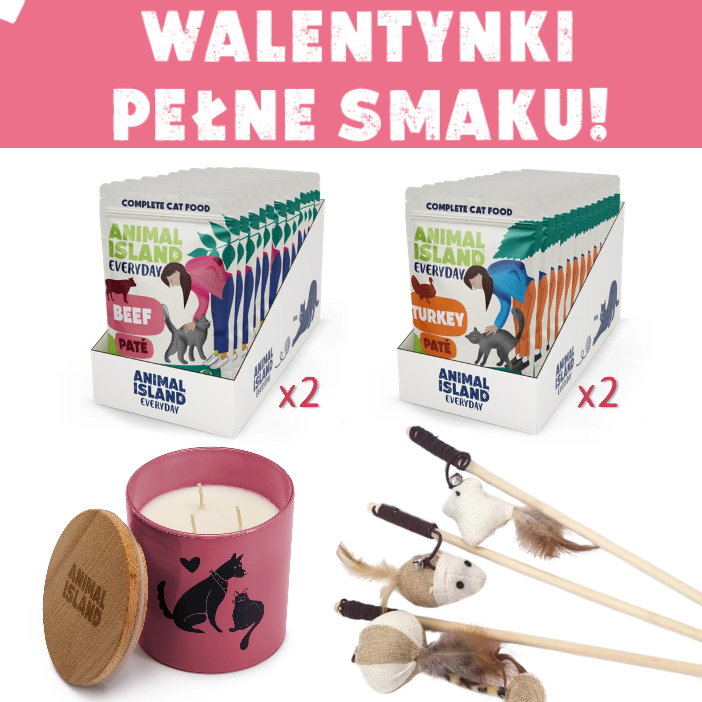 Zestaw LOVE Box dla kota - saszetki pasztet 2x (12szt indyk / 12szt wołowina, 48 szt.)