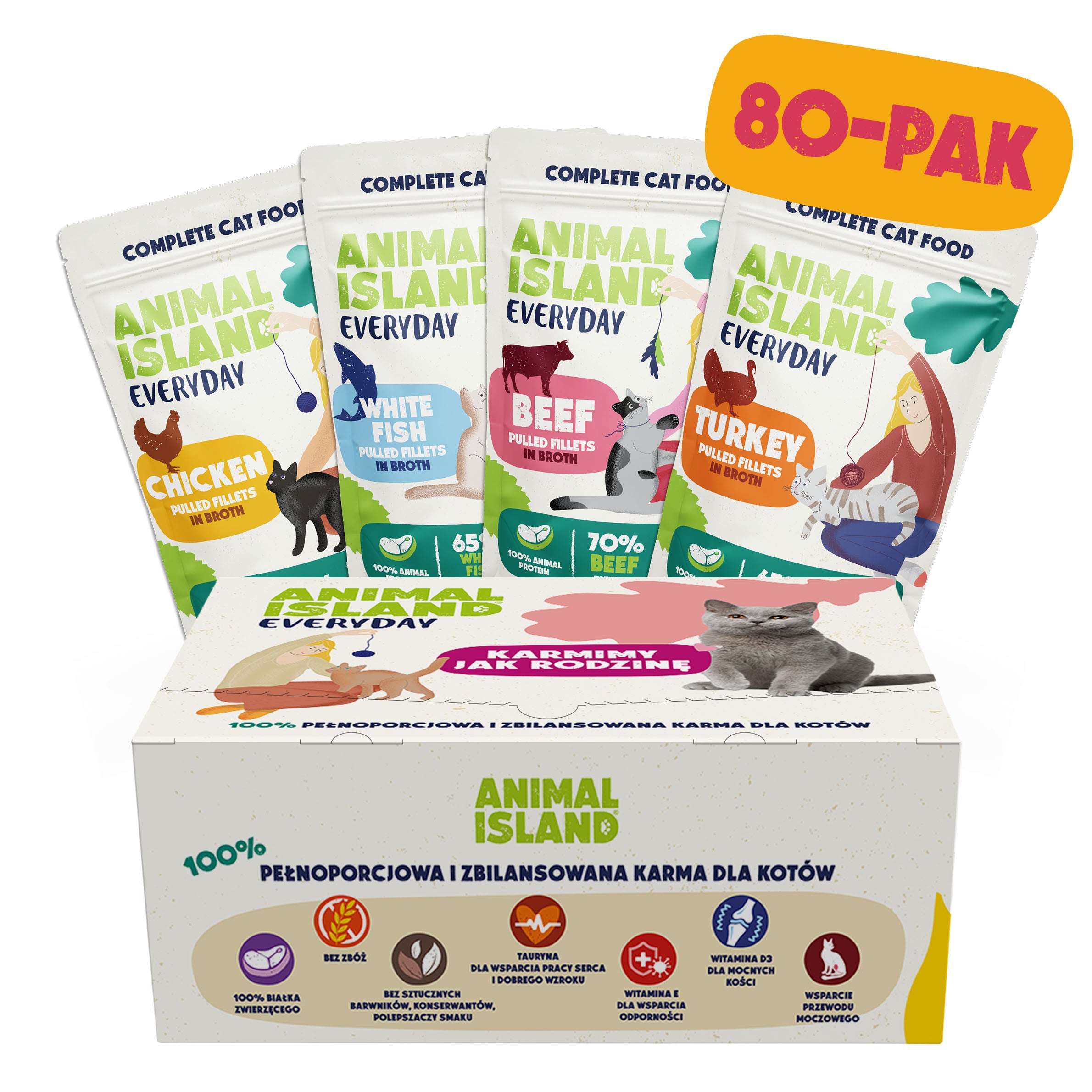 Menu Box Mix - 80x85g  saszetek Animal Island Everyday